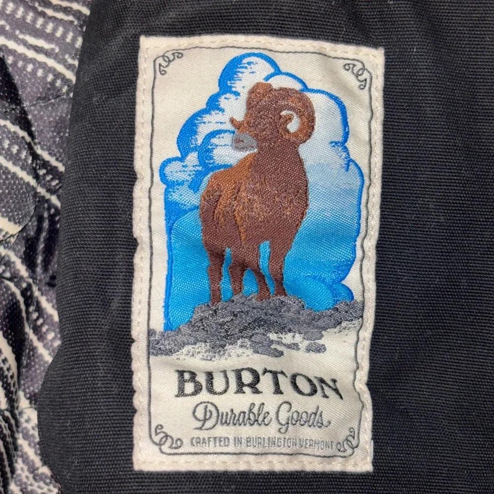 Burton‎ Durable Goods Mens S Black Hooded Parka Jacket Canvas Quilted Lining